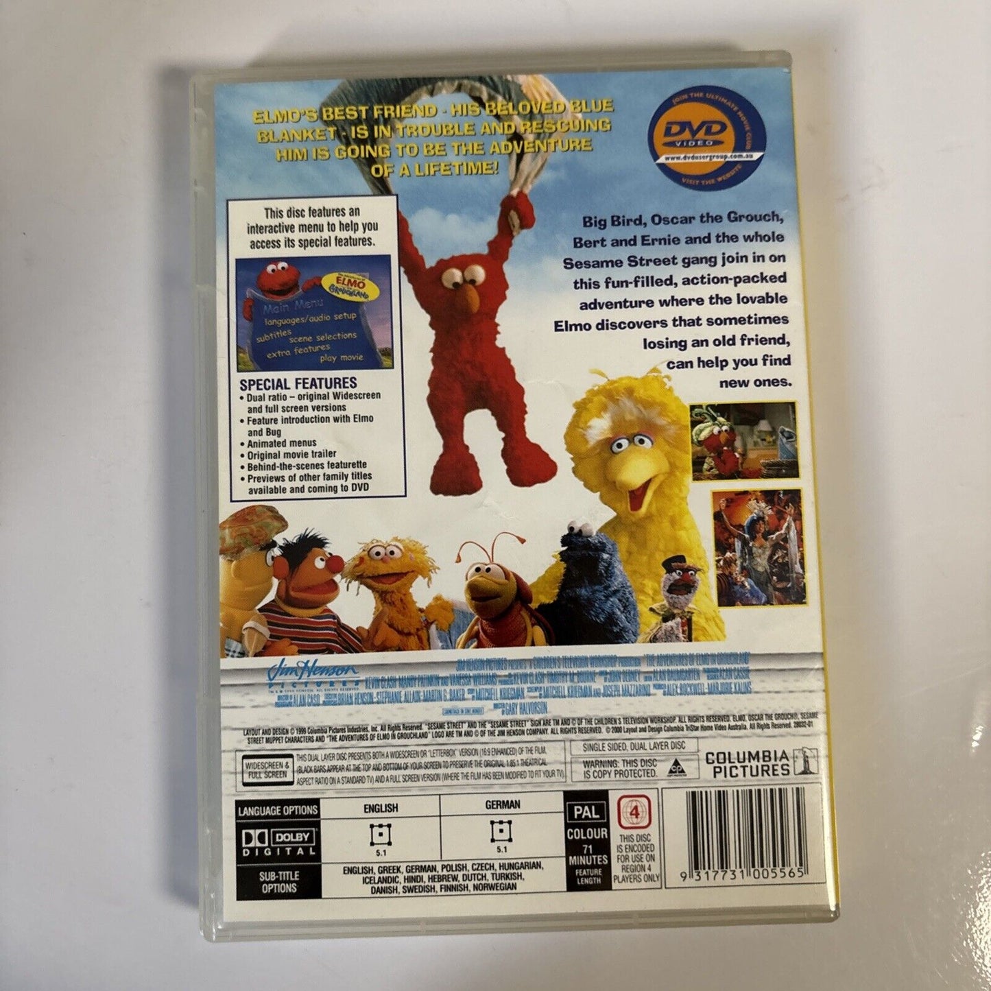 Adventures of Elmo in Grouchland (DVD, 1999) Region 4