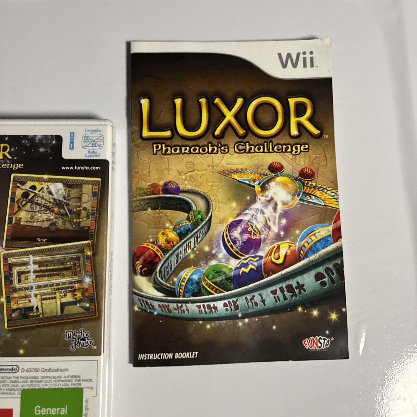 Luxor Pharaoh's Challenge (Nintendo Wii, 2008) - Complete With Manual PAL