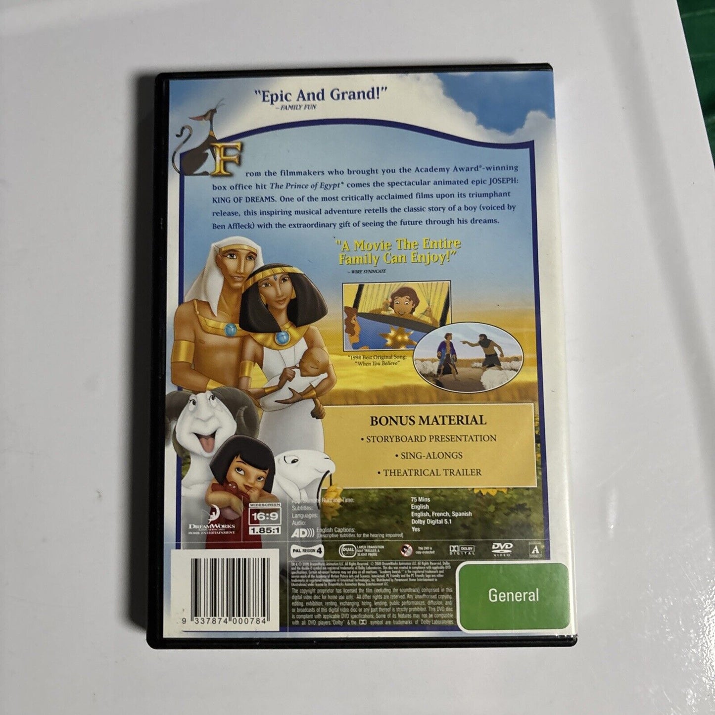 Joseph: King of Dreams (DVD, 2000) Region 4