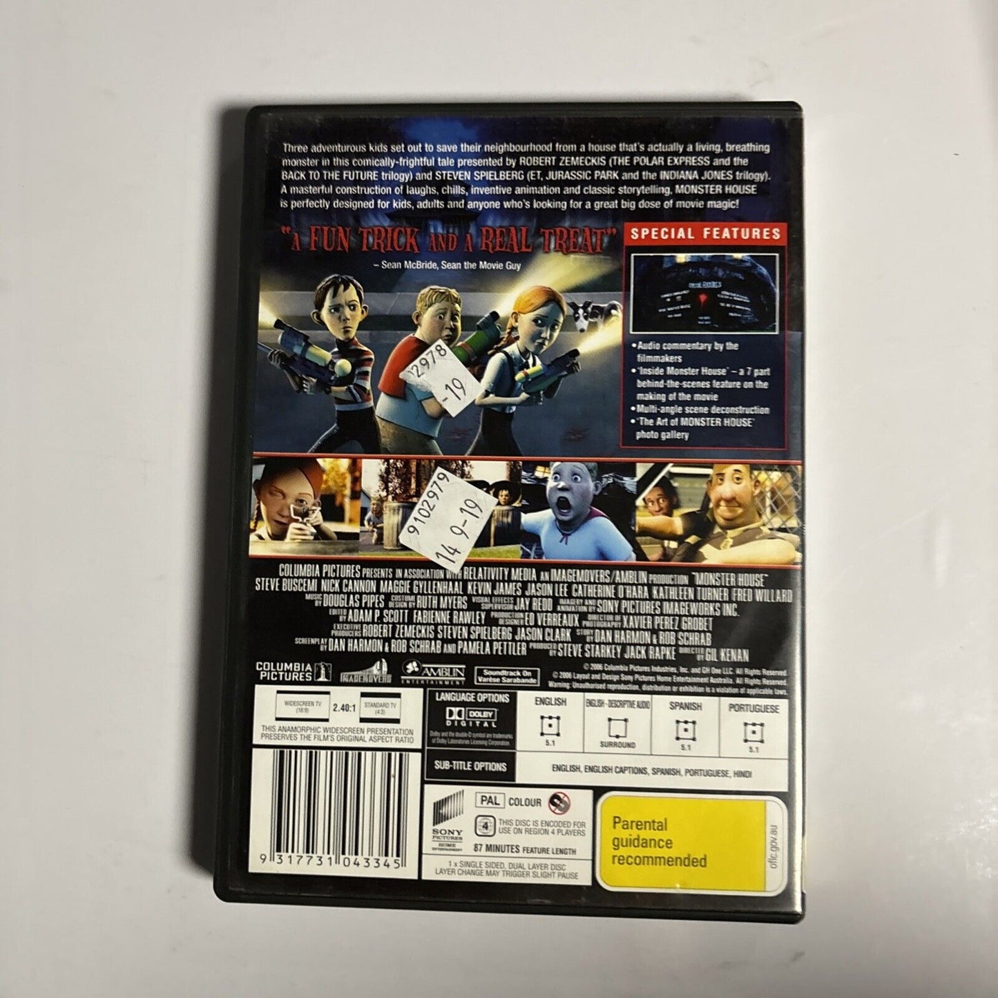 Monster House (DVD, 2006) Region 4