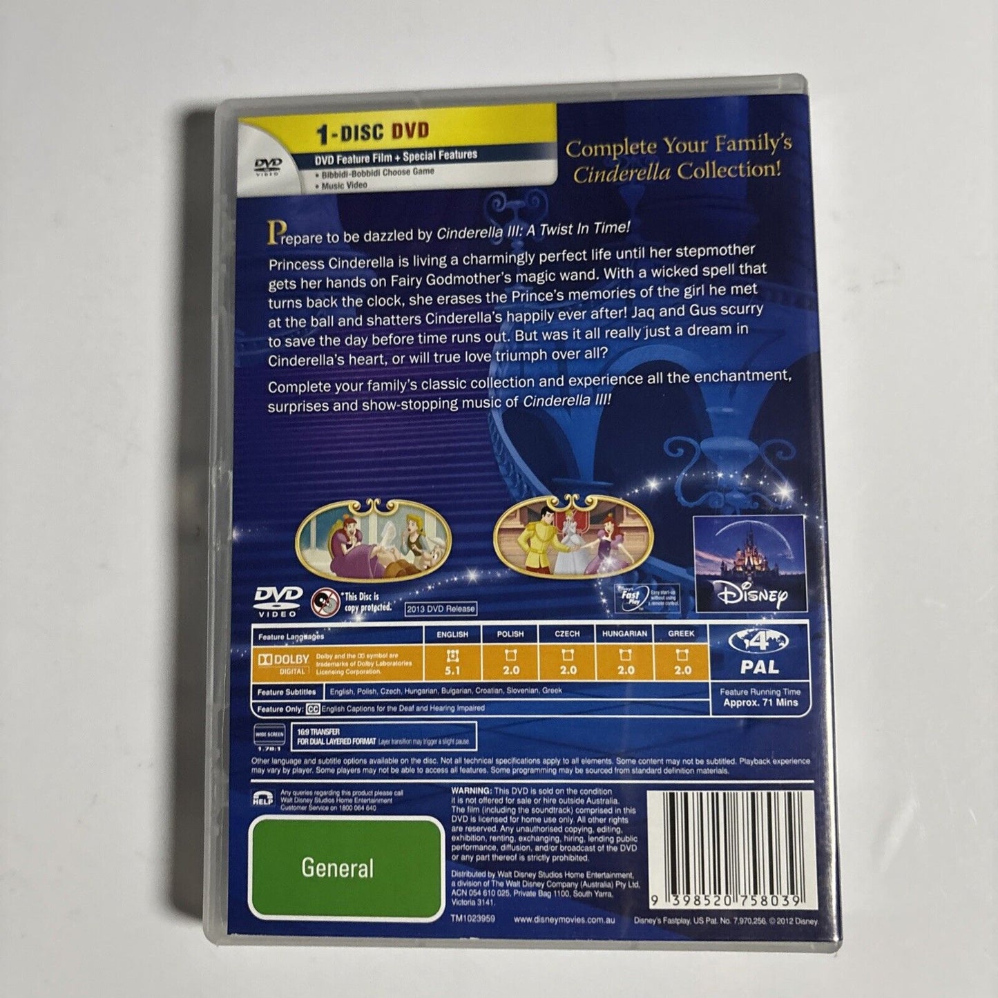 Cinderella III - A Twist in Time (Special Edition, DVD, 2007) NEW Region 4