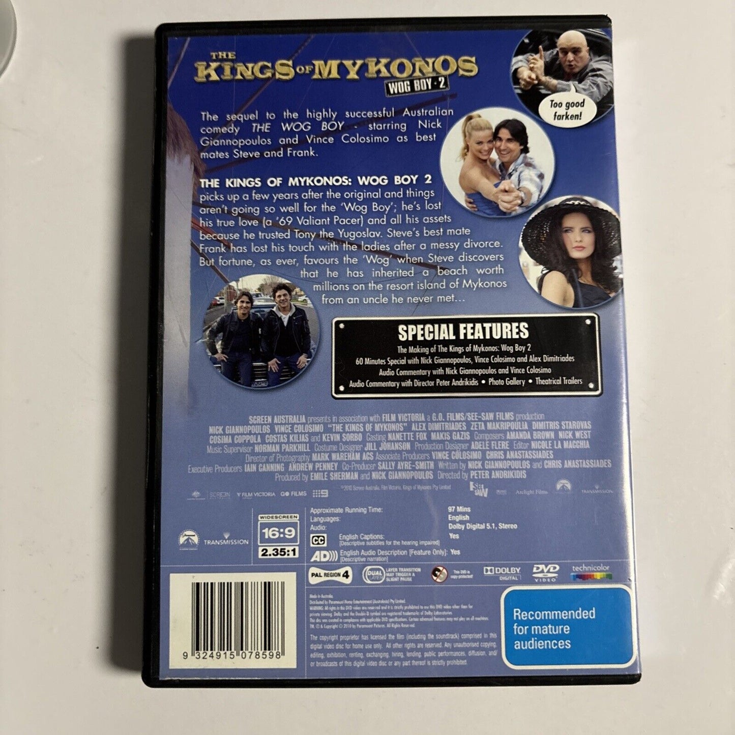 Wog Boy 2 - Kings of Mykonos (DVD, 2010) Tony Nikolakopoulos Region 4