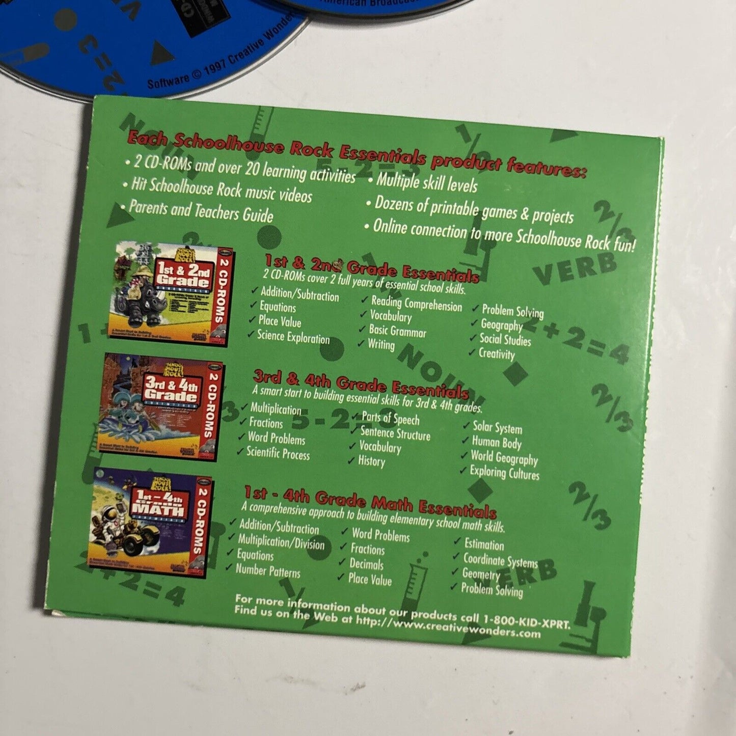 School House Rocks 1st & 2nd Grade Essentials PC CDROM Win3.1 Mac 1997