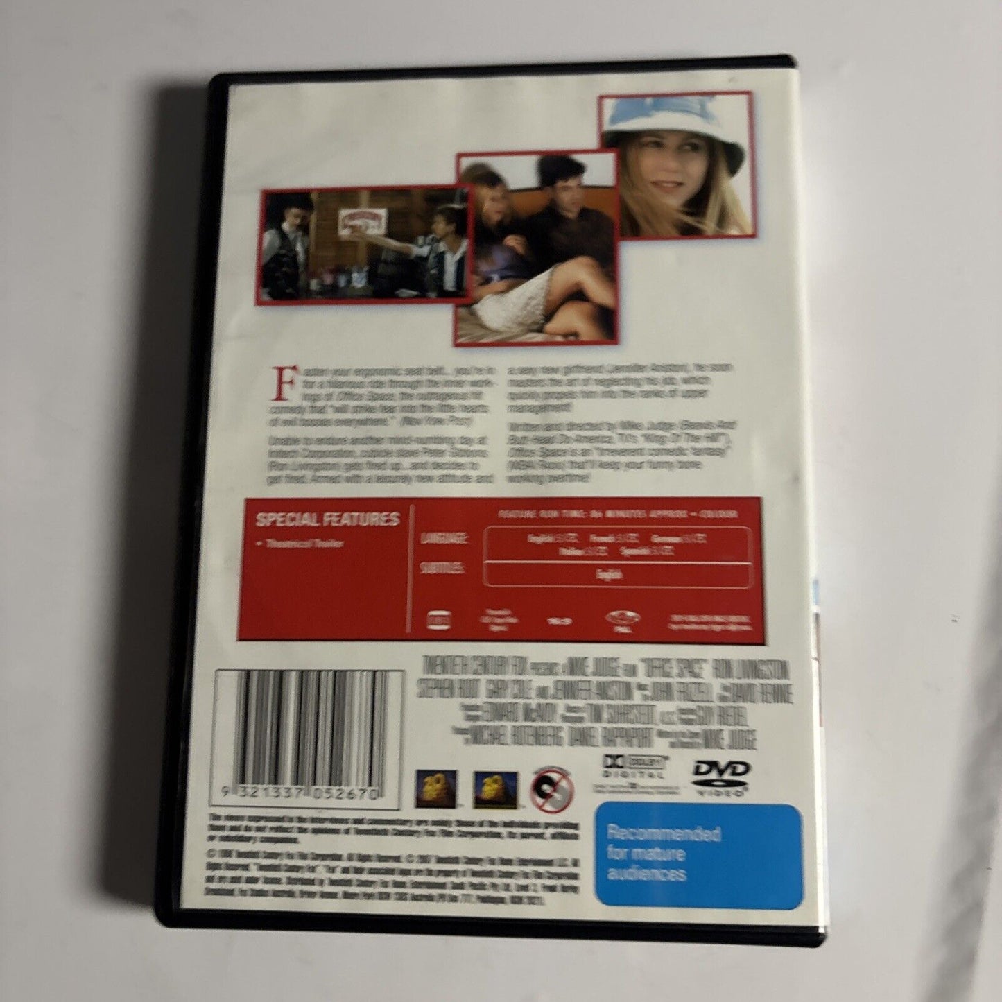 Office Space (DVD, 1999) Mike Judge, Jennifer Aniston Region 4