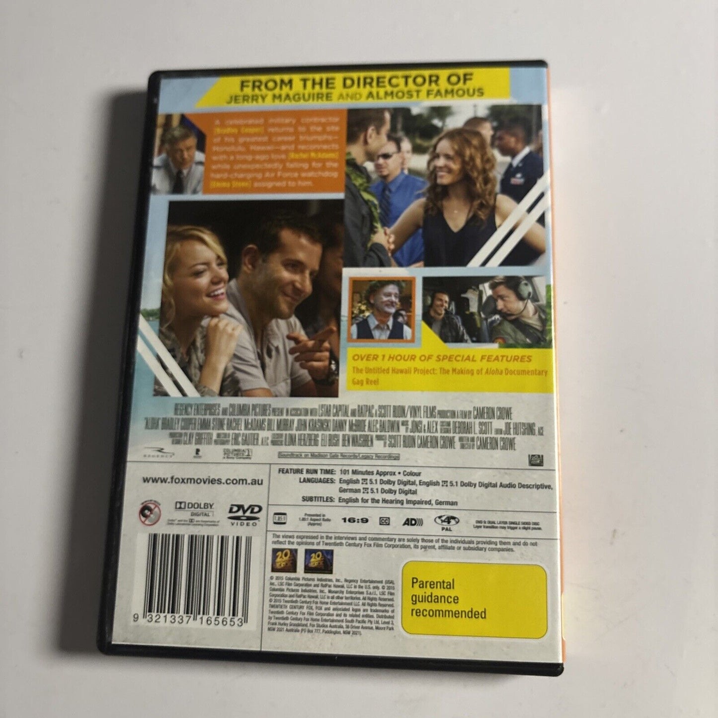 Aloha (DVD, 2015) Bradley Cooper, Emma Stone Region 4