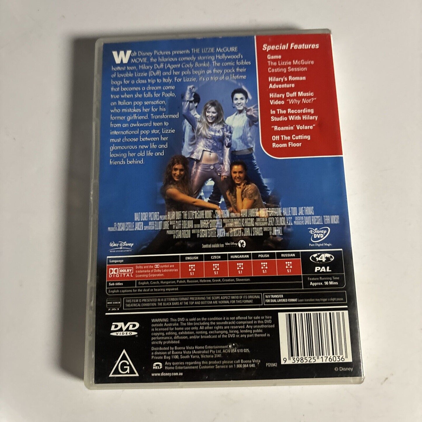 The Lizzie McGuire Movie (DVD, 2003) Hilary Duff  Region 4