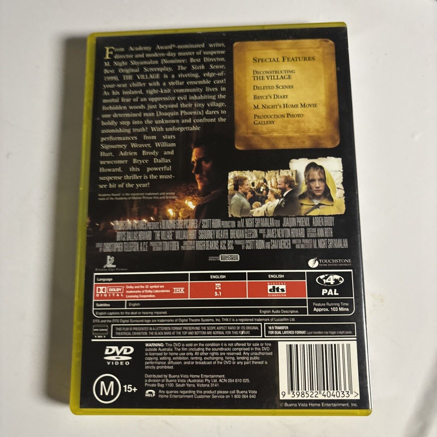 The Village (DVD, 2004) Joaquin Phoenix, M. Night Shyamalan Region 4