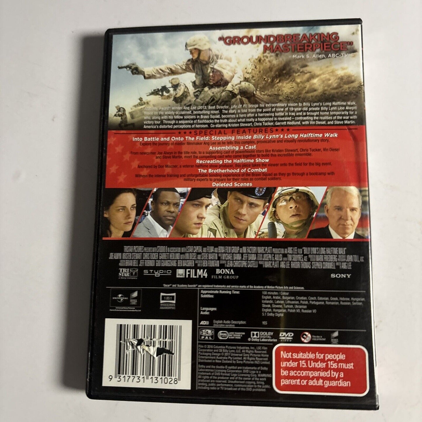 Billy Lynn's Long Halftime Walk (DVD, 2016) Steve Martin Region 4 &2
