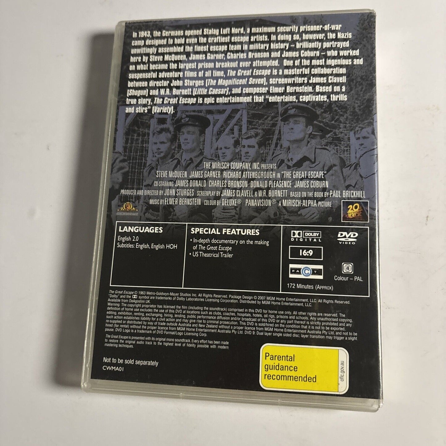 The Great Escape (DVD, 1963) Steve McQueen, Charles Bronson Region 4