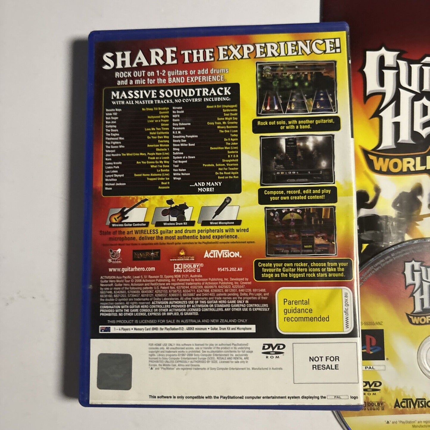 Guitar Hero World Tour Sony Playstation 2 PS2 Manual PAL