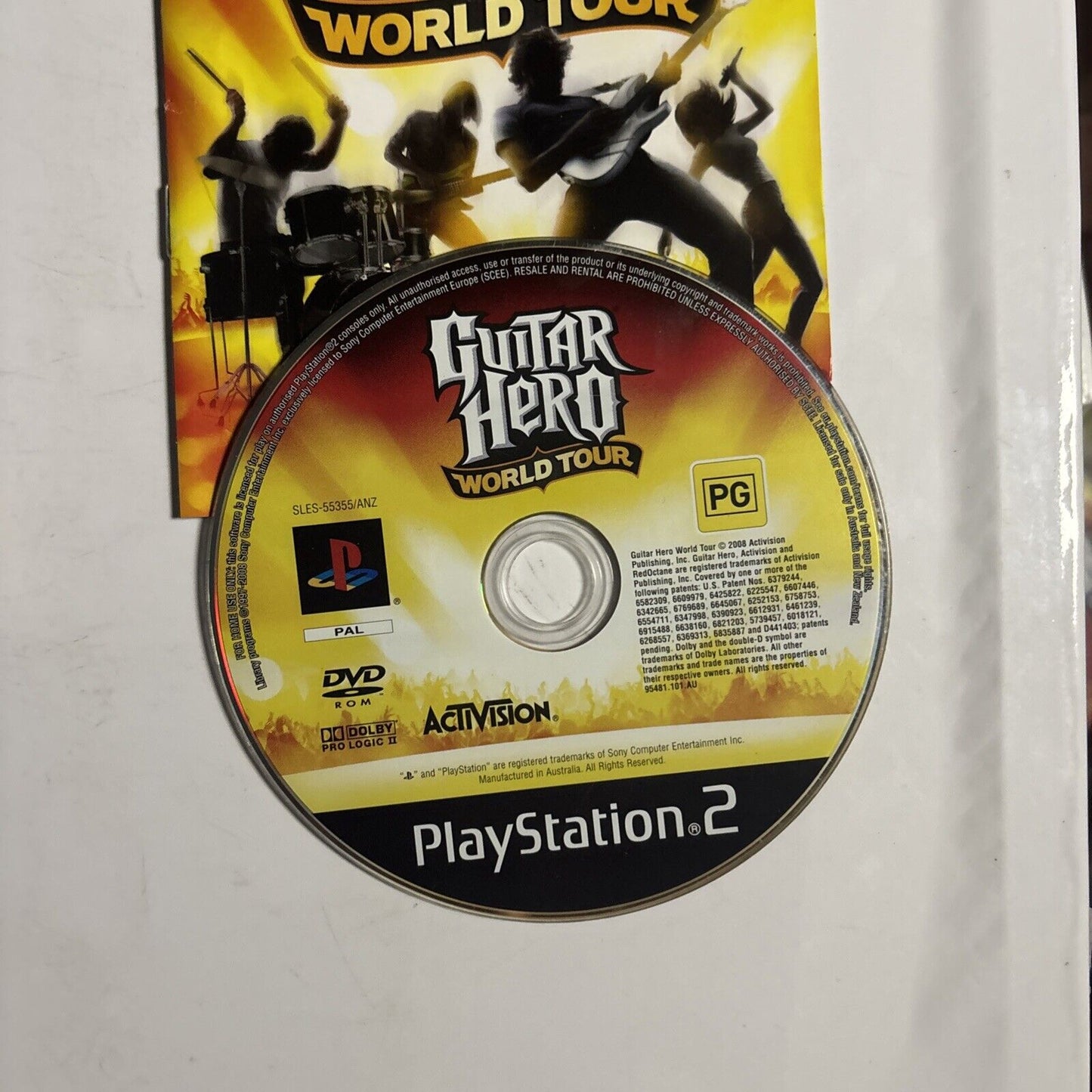 Guitar Hero World Tour Sony Playstation 2 PS2 Manual PAL