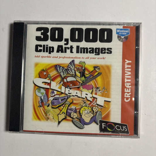 30,000 Clip Art Images Focus Essential PC CDROM Windows 95 *New Sealed*