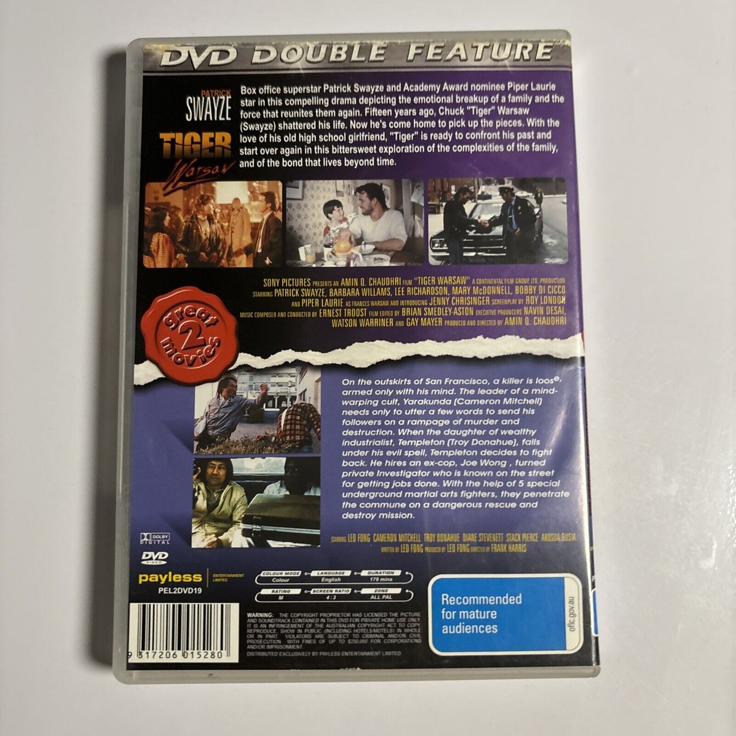 Tiger Warsaw / Low Blow (DVD) Patrick Swayze All Regions