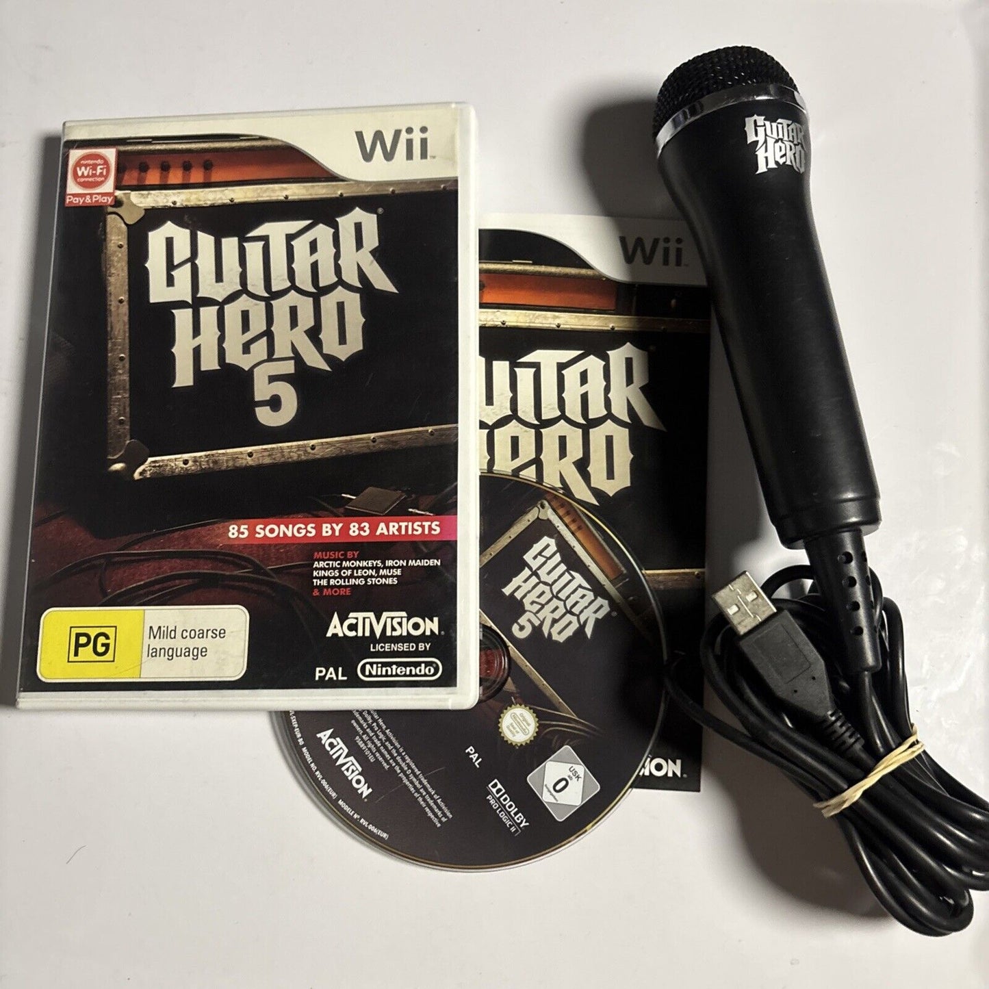 Guitar Hero 5 Nintendo Wii PAL Manual & Guitar Hero Microphone USB