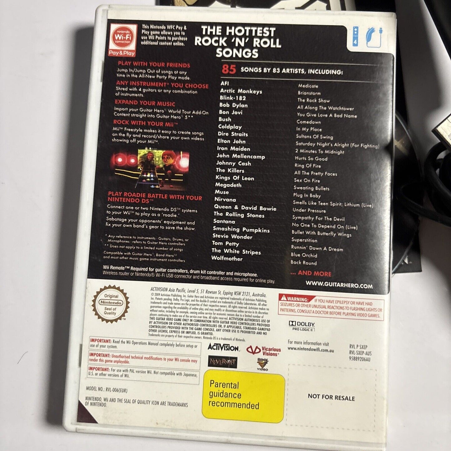 Guitar Hero 5 Nintendo Wii PAL Manual & Guitar Hero Microphone USB