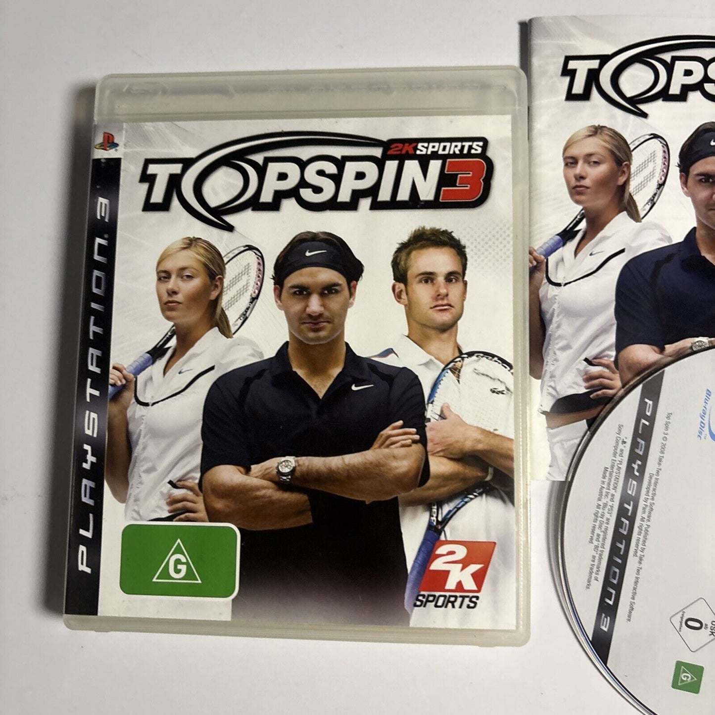 Top Spin 3 Sony Playstation 3 Game PS3 Complete with Manual