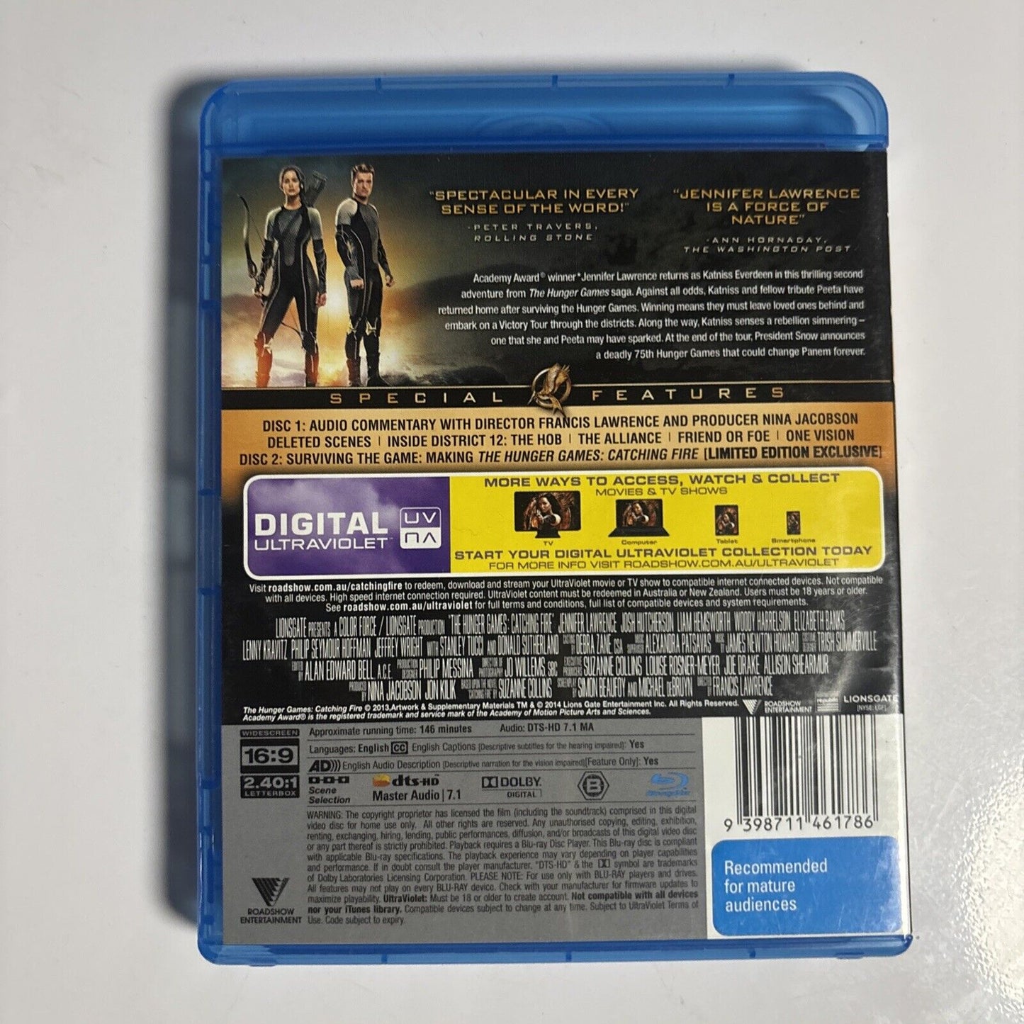 The Hunger Games - Catching Fire (Bluray, 2013, 2-Disc) 3D Cover Region B