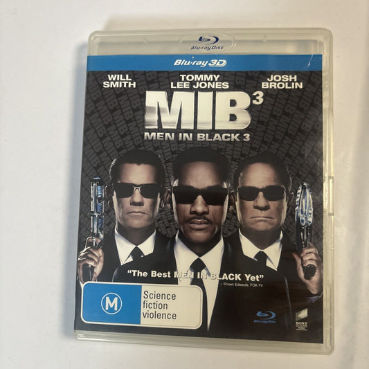 Men in Black 3 3D (Blu-ray 3D, 2012) Will Smith, Tommy Lee Jones Region B &C