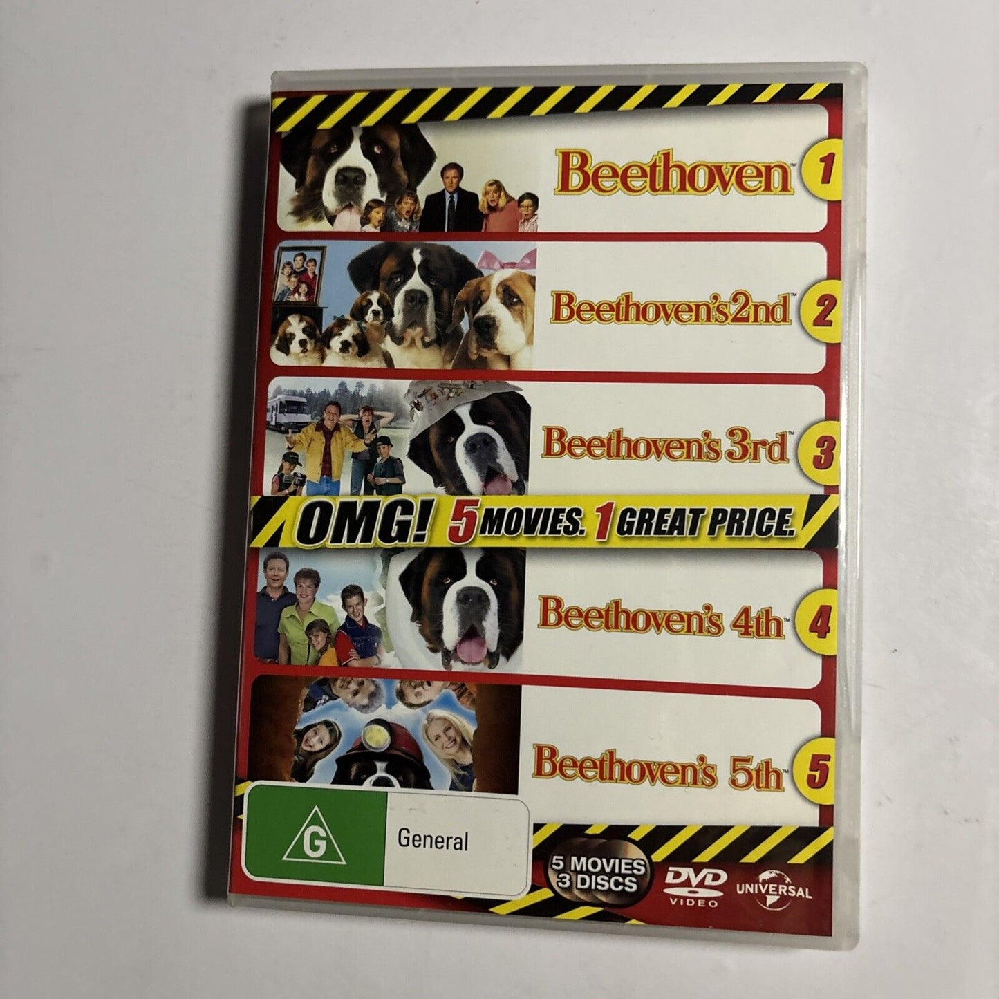 Beethoven Movies 1 2 3 4 5 (DVD, 4-Disc) Region 4