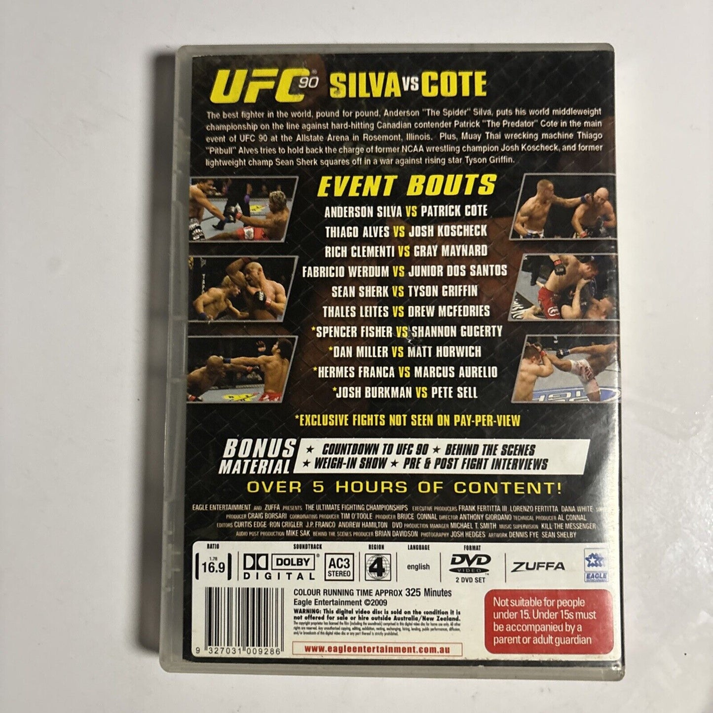 UFC #90 - Silva Vs Cote (DVD, 2008, 2-Disc) Region 4