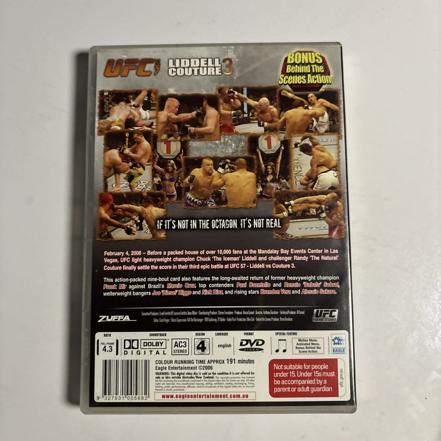 UFC #57 - Liddell Vs Couture (DVD, 2006) Region 4