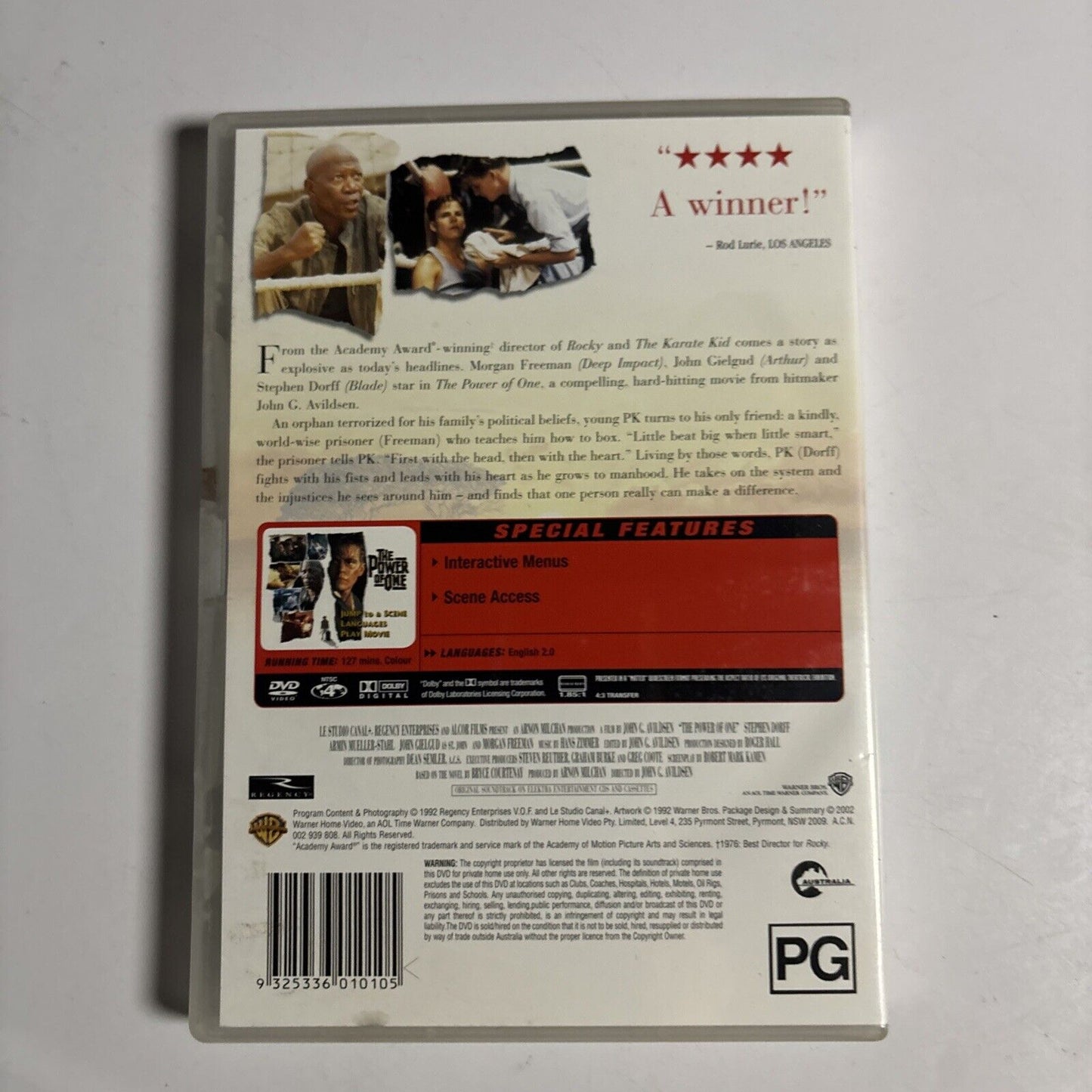 The Power of One (DVD, 1992) Morgan Freeman, Stephen Dorff Region 4