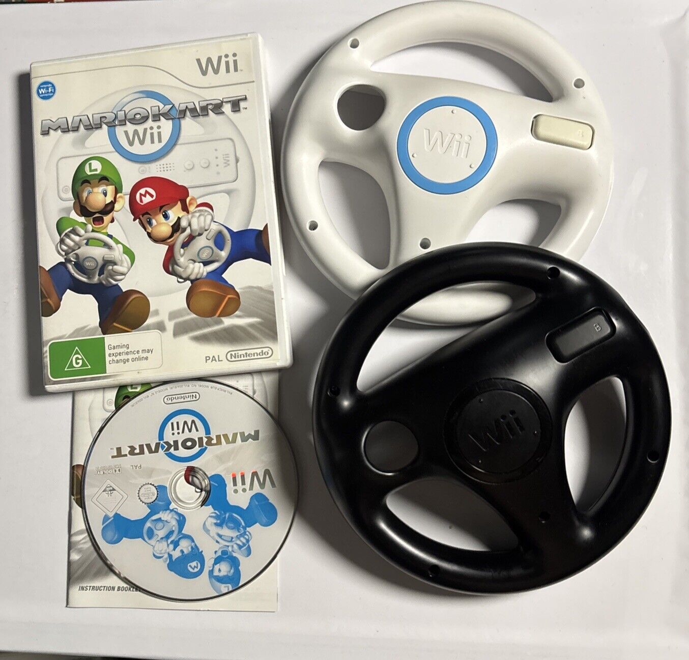 Mario Kart Wii Nintendo Wii With 2 Steering Wheel Manual PAL