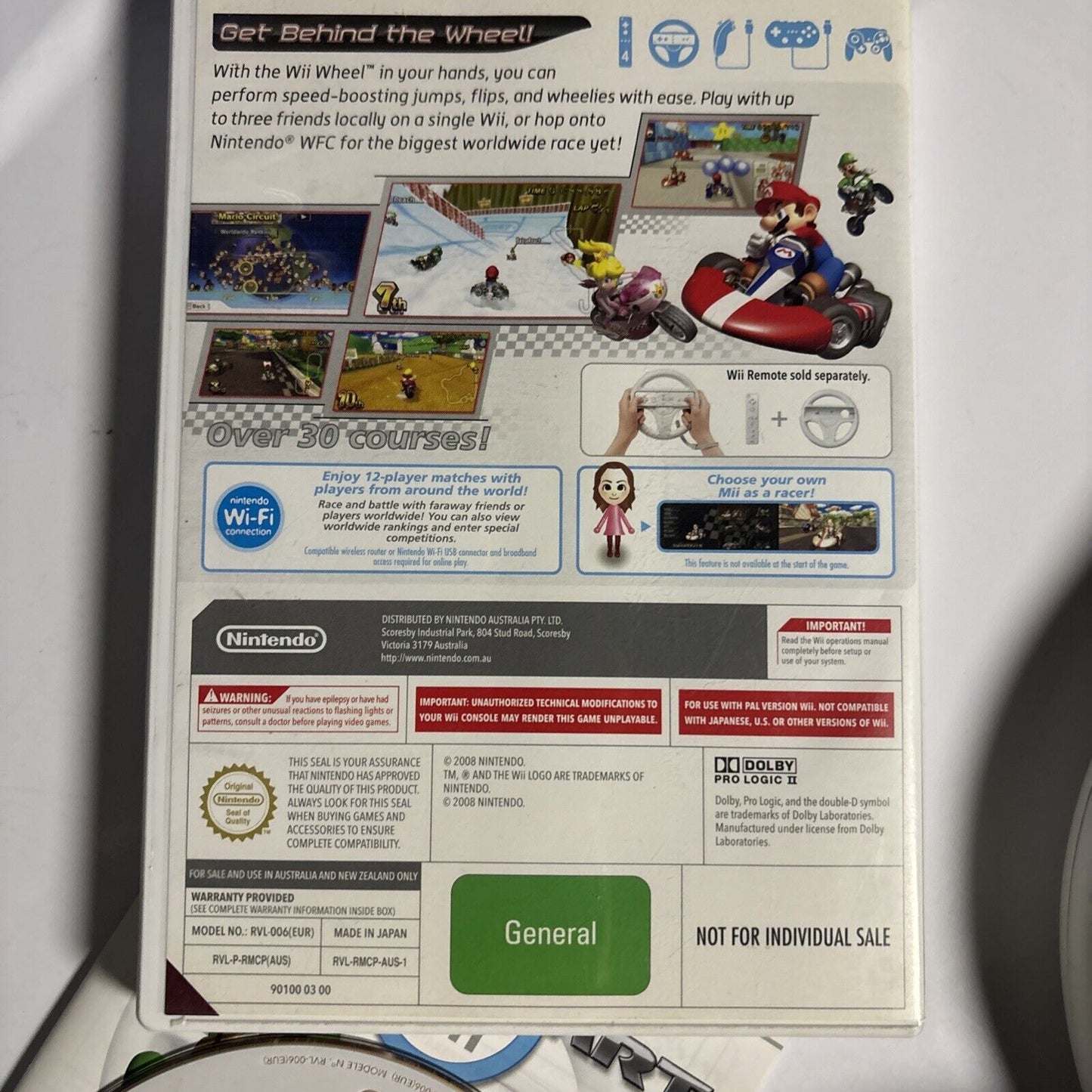 Mario Kart Wii Nintendo Wii With 2 Steering Wheel Manual PAL