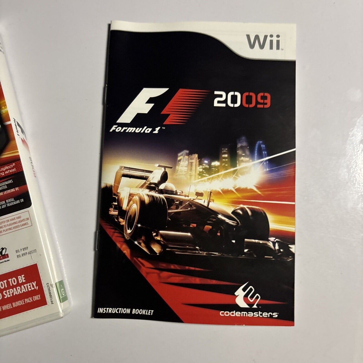 F1 Formula 1 2009 Nintendo Wii Manual PAL