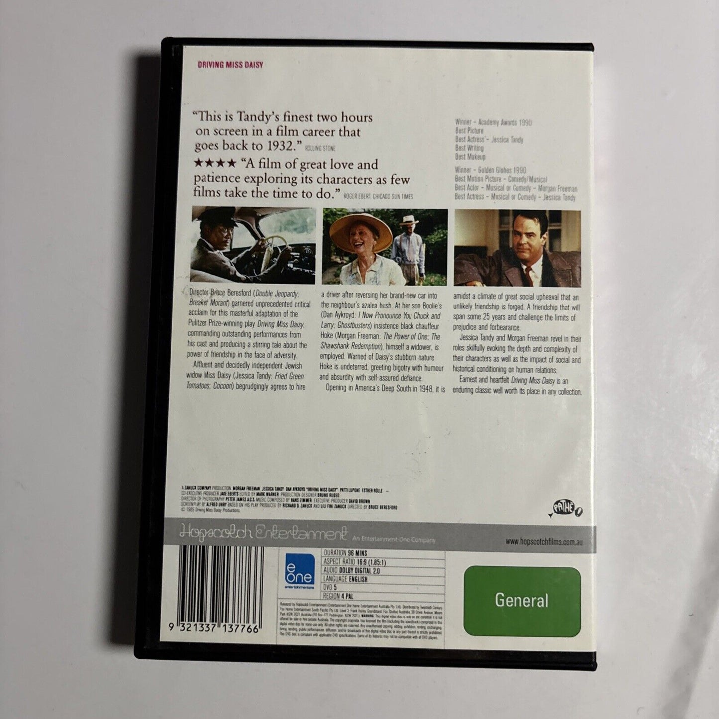 Driving Miss Daisy (DVD, 1990) Morgan Freeman, Jessica Tandy Region 4