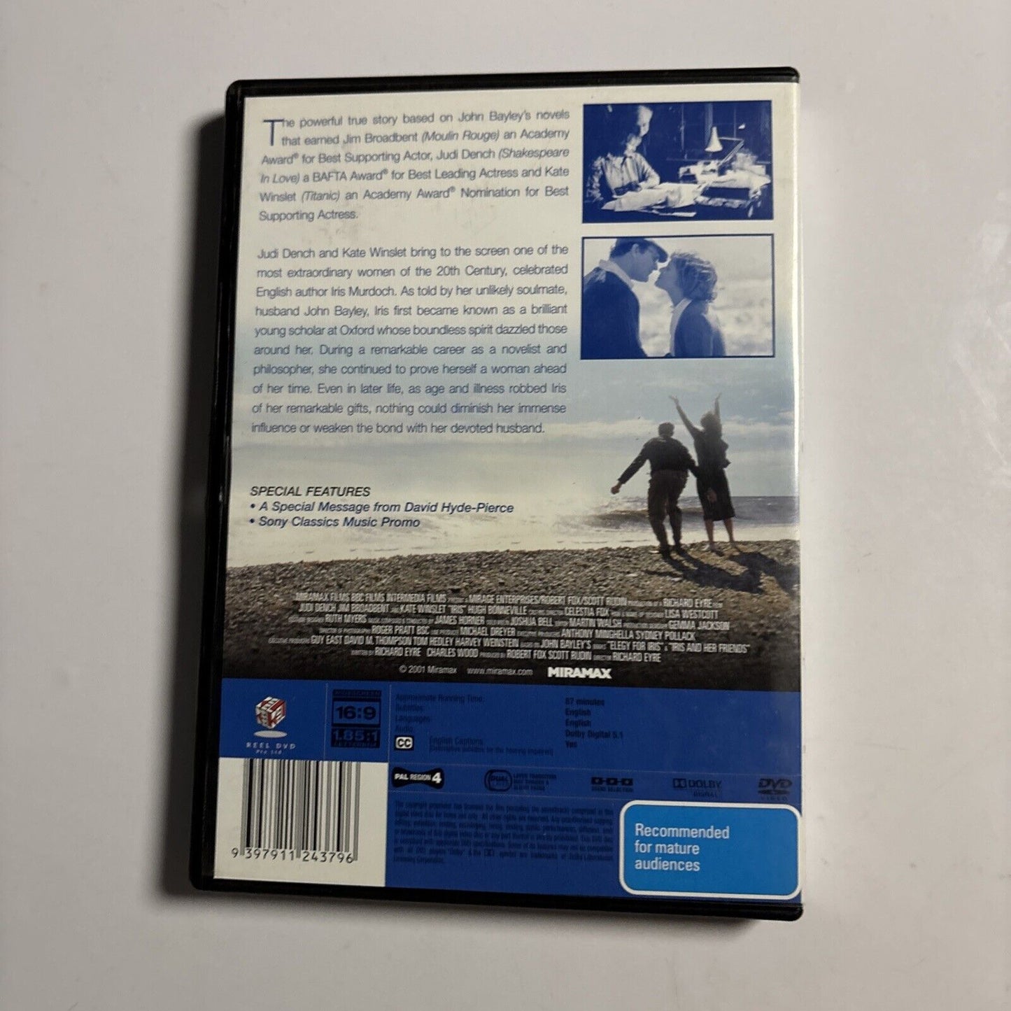 Iris (DVD, 2001) Judi Dench, Jim Broadbent, Kate Winslet Region 4