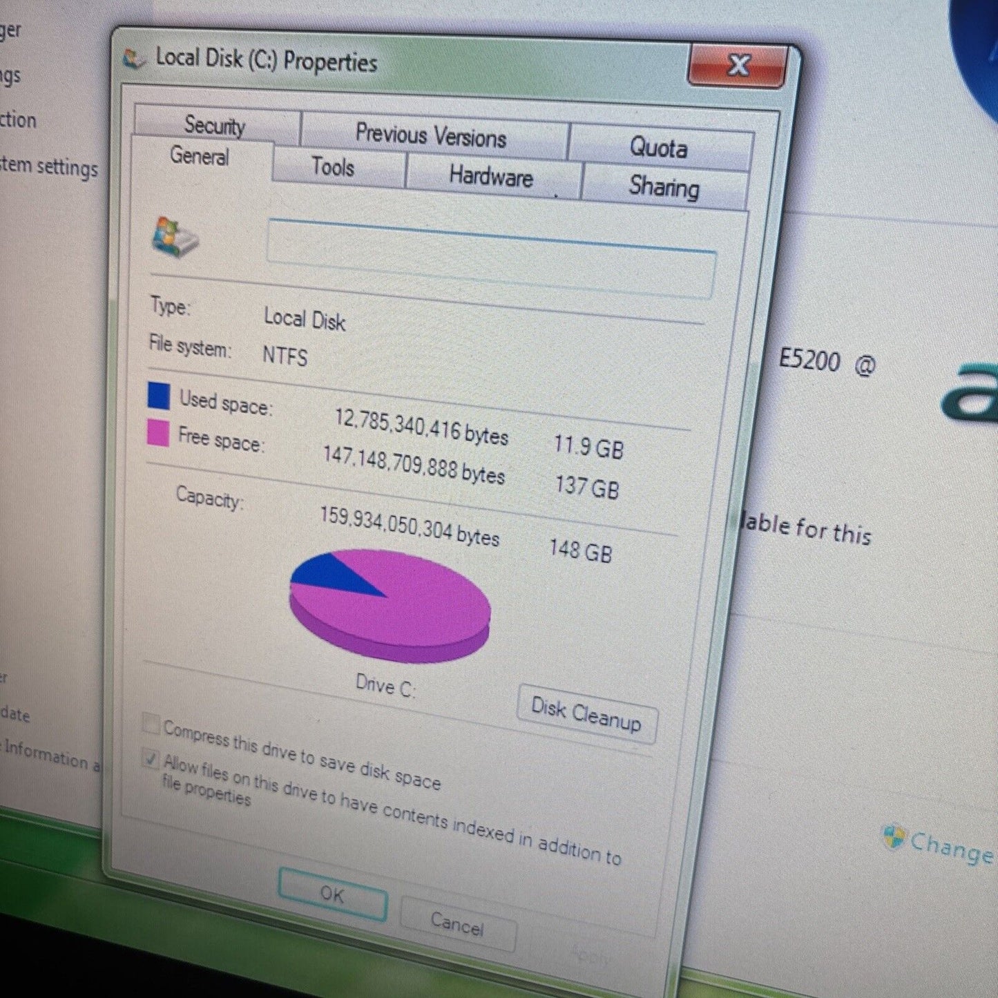 HP Pavilion P6-2020a Pentium Dual Core E5200 3GB RAM 160GB HDD DVD Drive Win 7