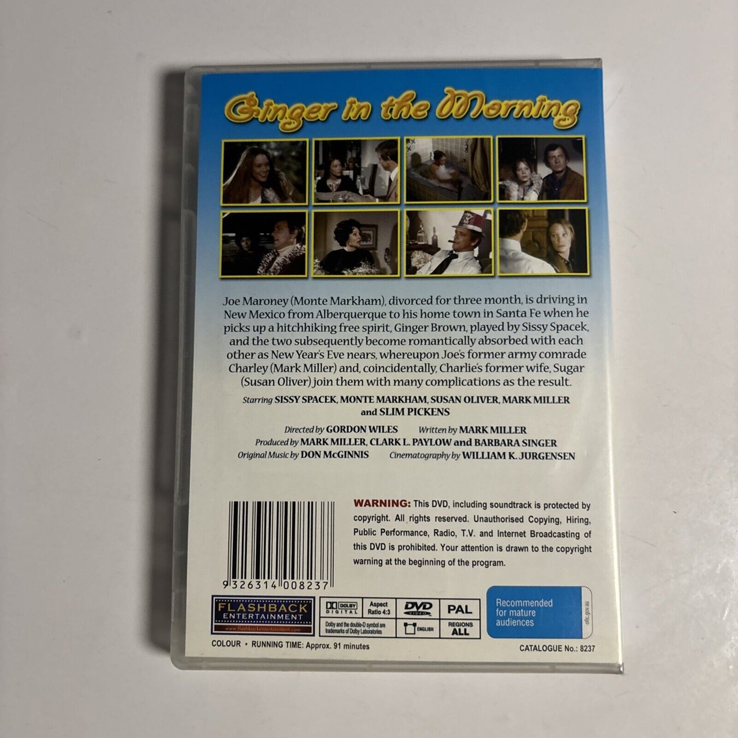 Ginger In The Morning (DVD, 2005) Sissy Spacek, Susan Oliver, NEW  All Regions