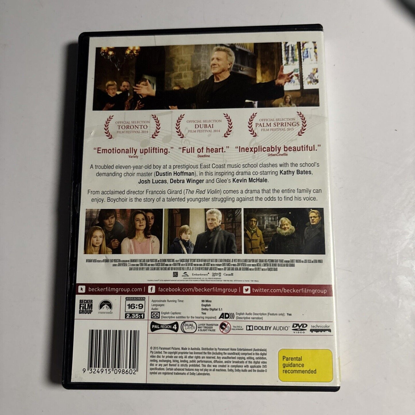 Boychoir (DVD, 2014) Dustin Hoffman, Kathy Bates, Eddie Izzard Region 4