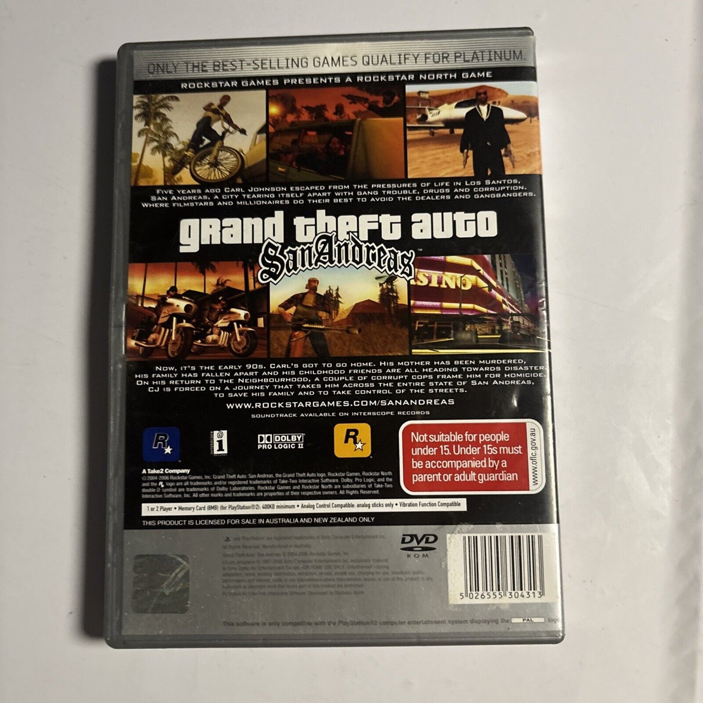 Grand Theft Auto San Andreas Platinum Sony Playstation 2 PS2 PAL