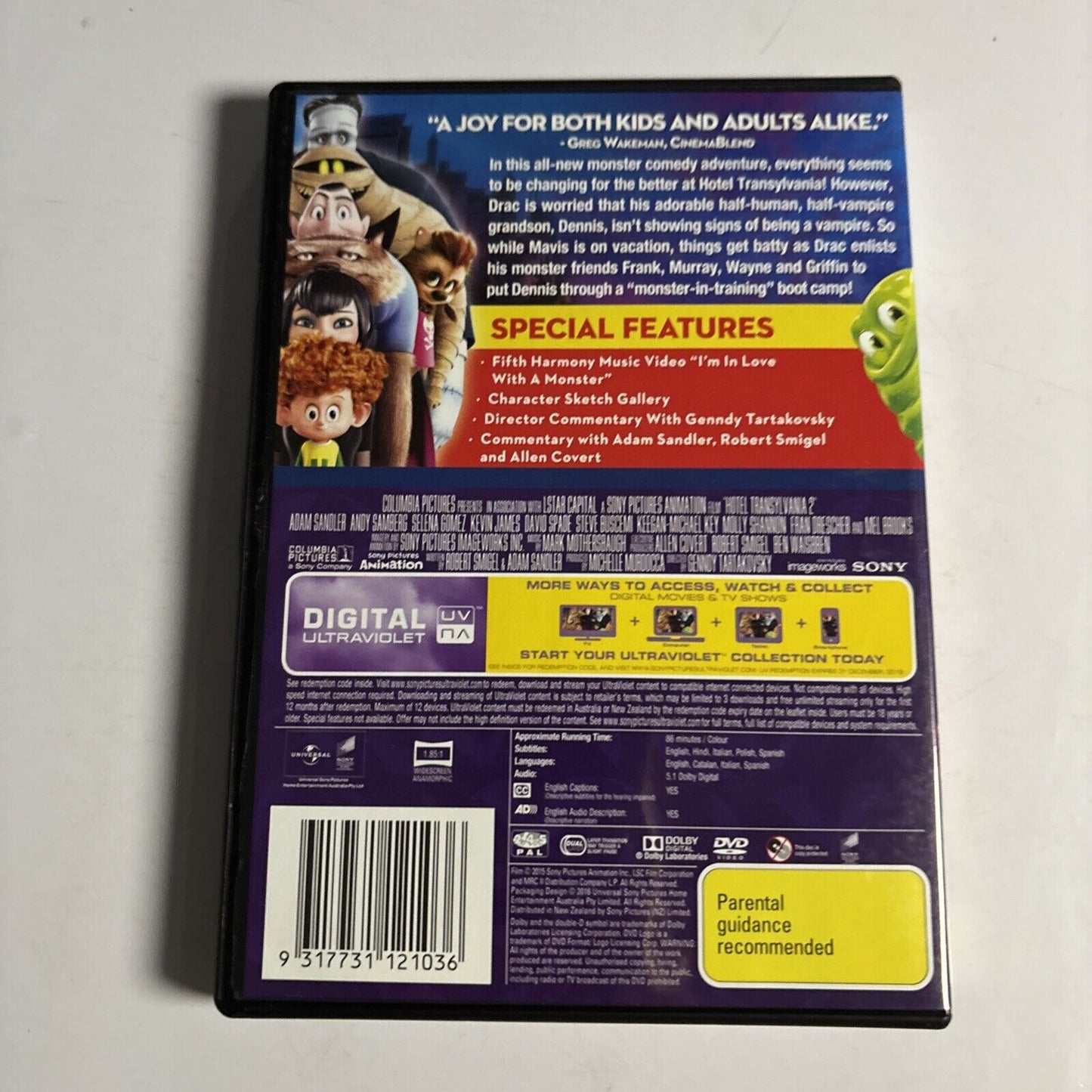 Hotel Transylvania 2 (DVD, 2015) Adam Sandler Region 4 &2