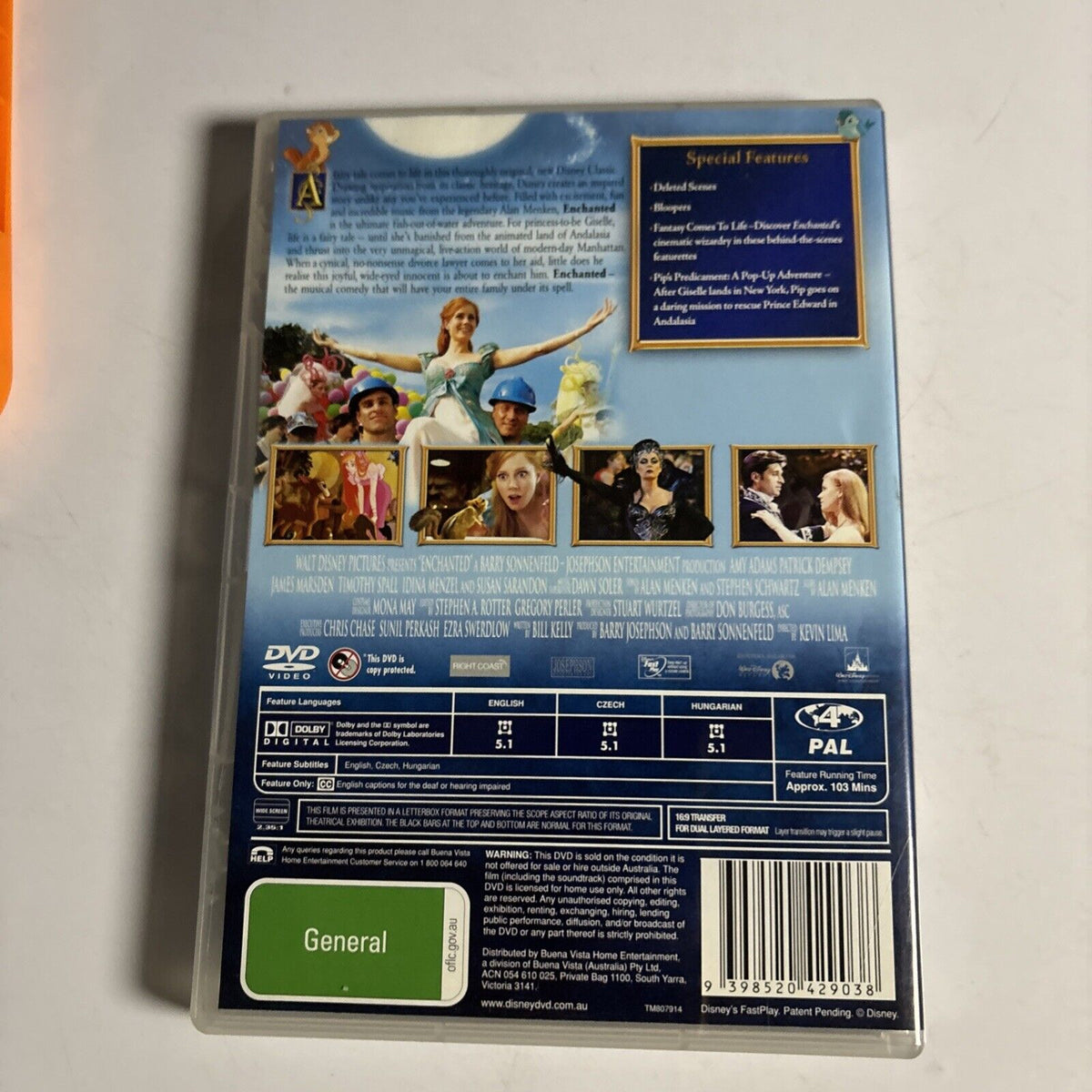 Enchanted Vcd Enchanted (DVD, 2007) Amy Adams, Patrick Dempsey Disney Region 4 ...