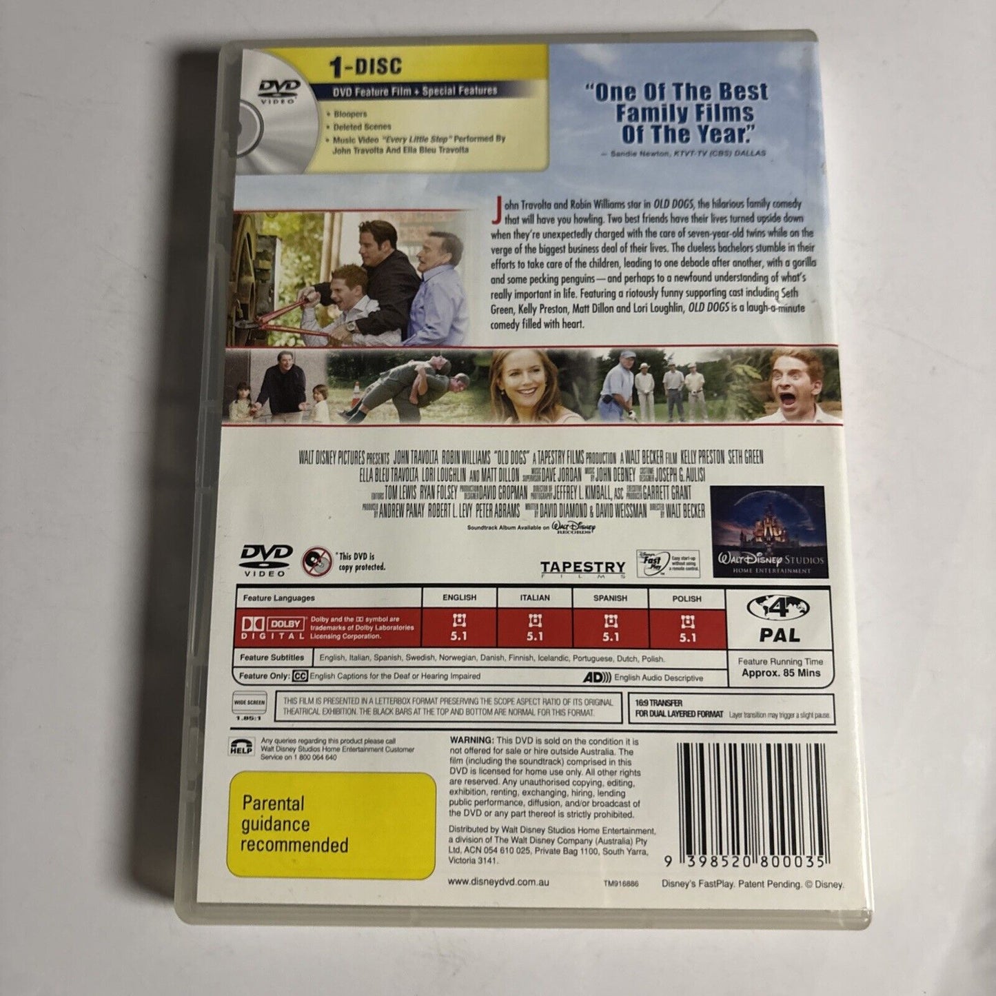 Old Dogs (DVD, 2009) Robin Williams, John Travolta Region 4