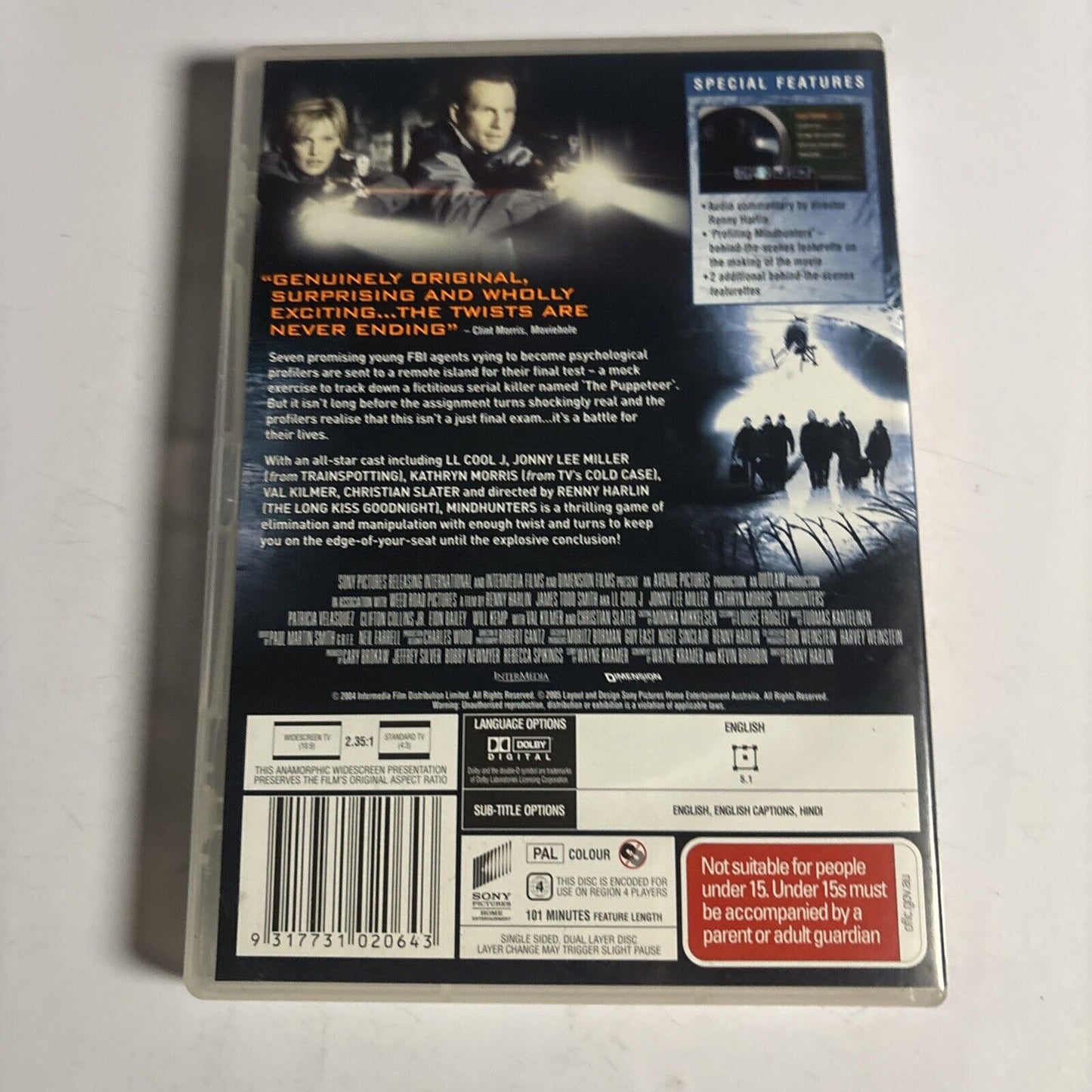 Mindhunters (DVD, 2004) James Todd Smith, LL Cool J, Val Kilmer Region 4