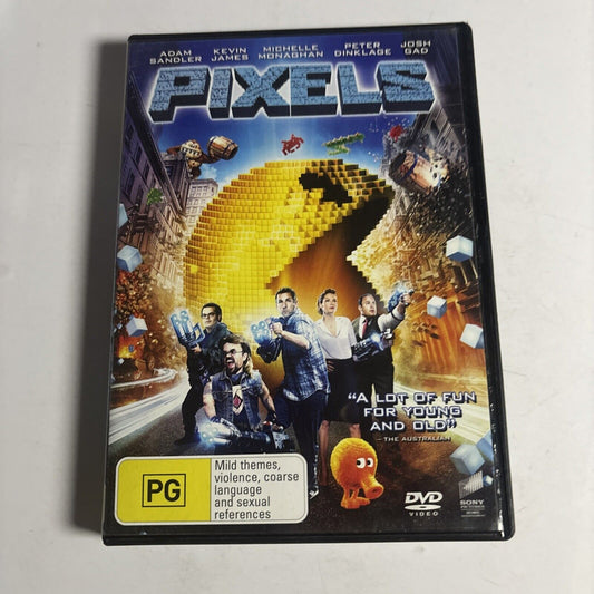 Pixels (DVD, 2015) Adam Sandler, Kevin James, Peter Dinklage Region 4 &2