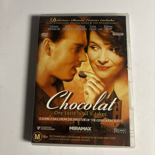 Chocolat (DVD, 2000) Johnny Depp, Juliette Binoche Region 4