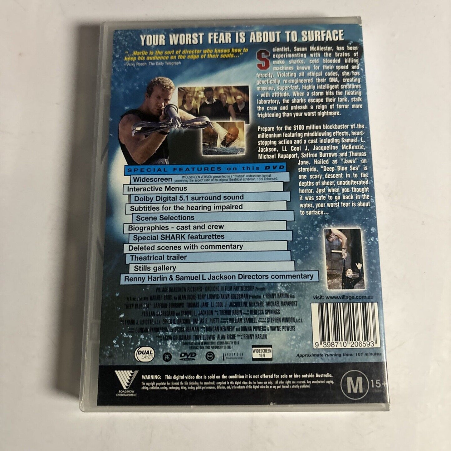 Deep Blue Sea (DVD, 1999) Samuel L Jackson, LL Cool J Region 4