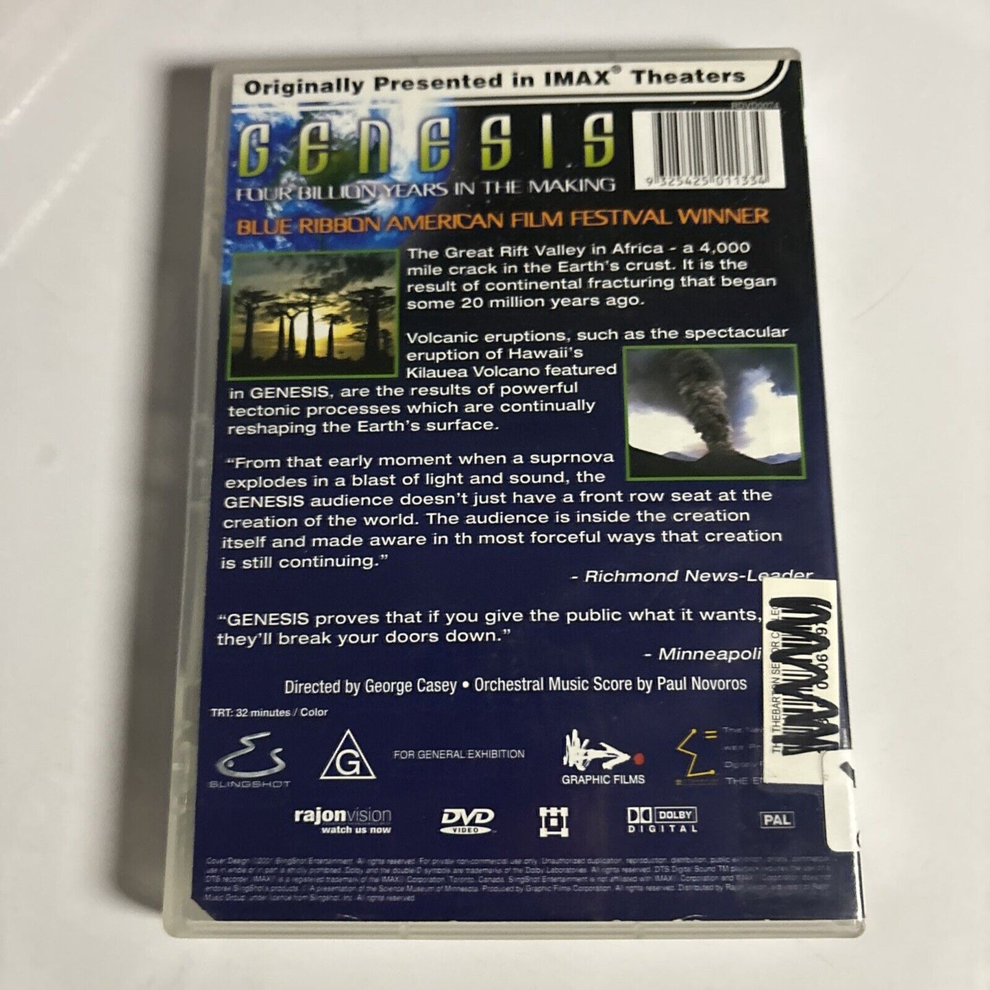 Imax - Genesis (DVD, 2001) All Regions Ex-Rental