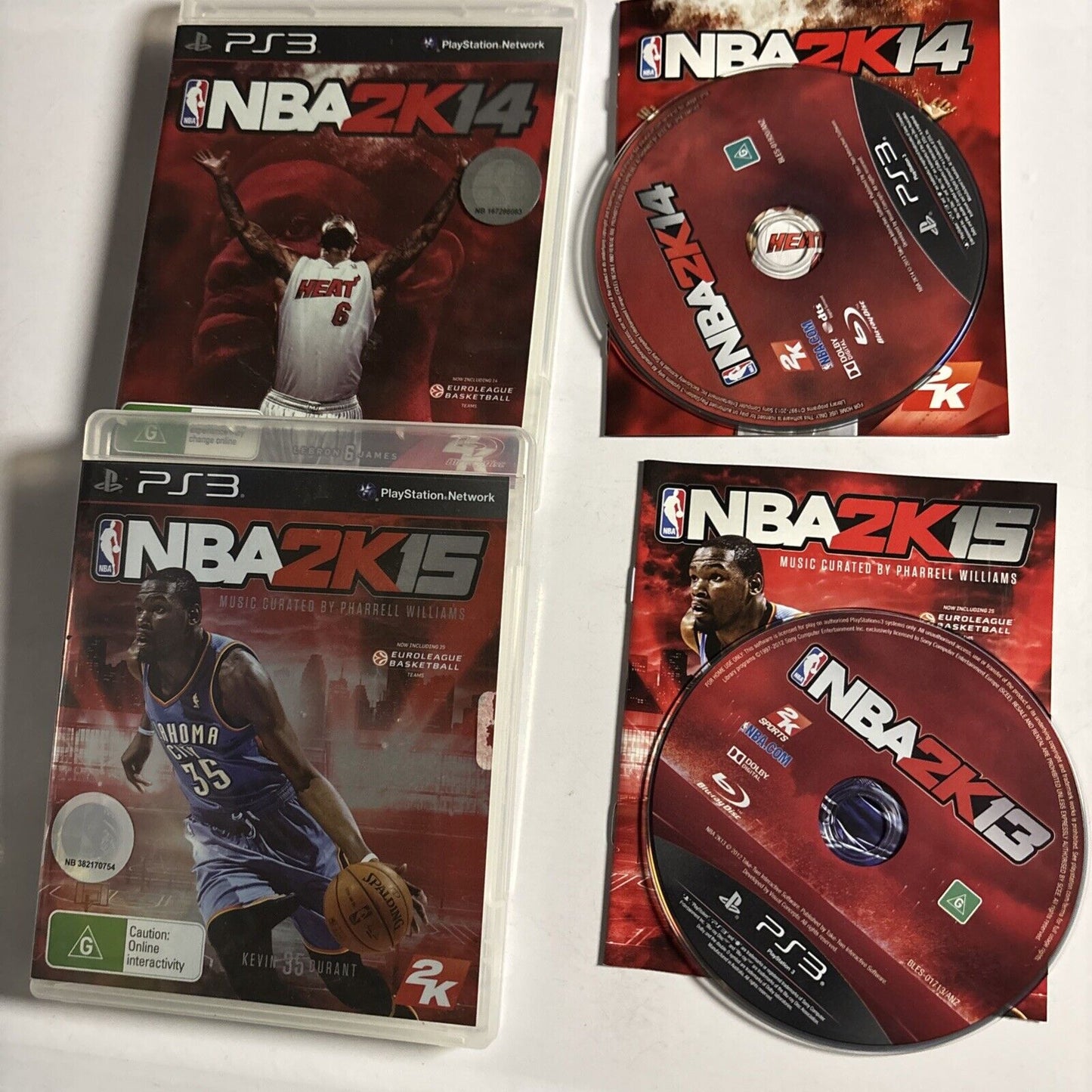 NBA 2K14 & NBA 2K15 Sony Playstation 3 PS3 Manual LeBron James, Kevin Durant