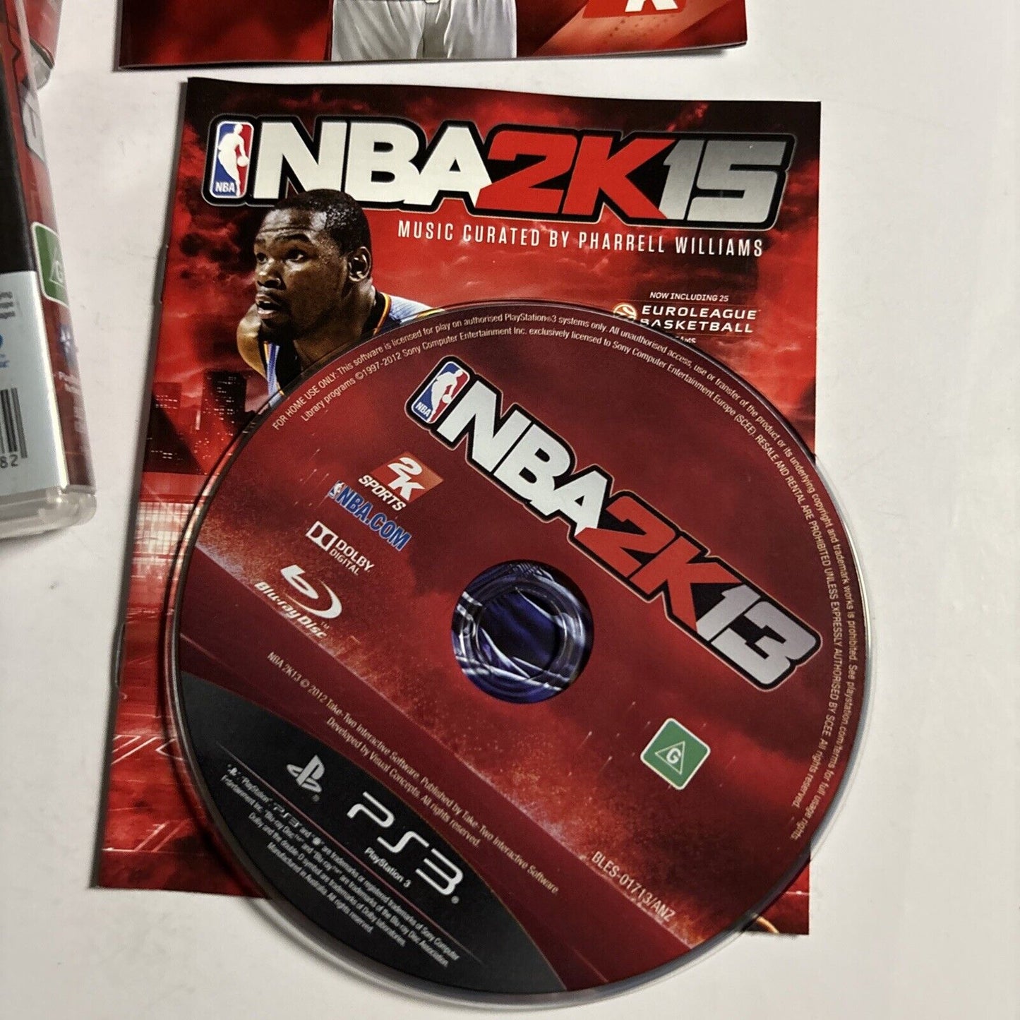 NBA 2K14 & NBA 2K15 Sony Playstation 3 PS3 Manual LeBron James, Kevin Durant