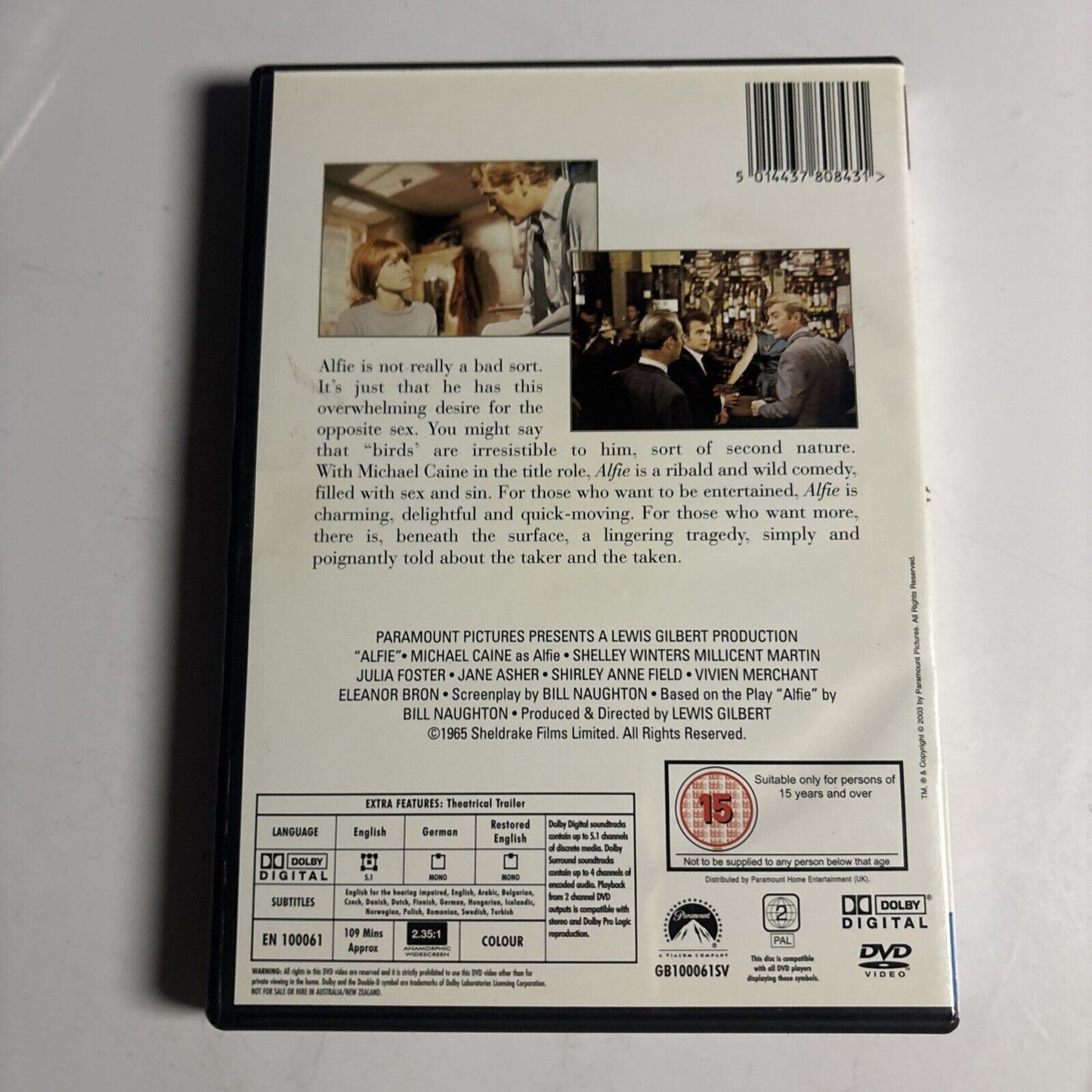 Alfie (DVD, 1965) Michael Caine, Shelley Winters Region 2