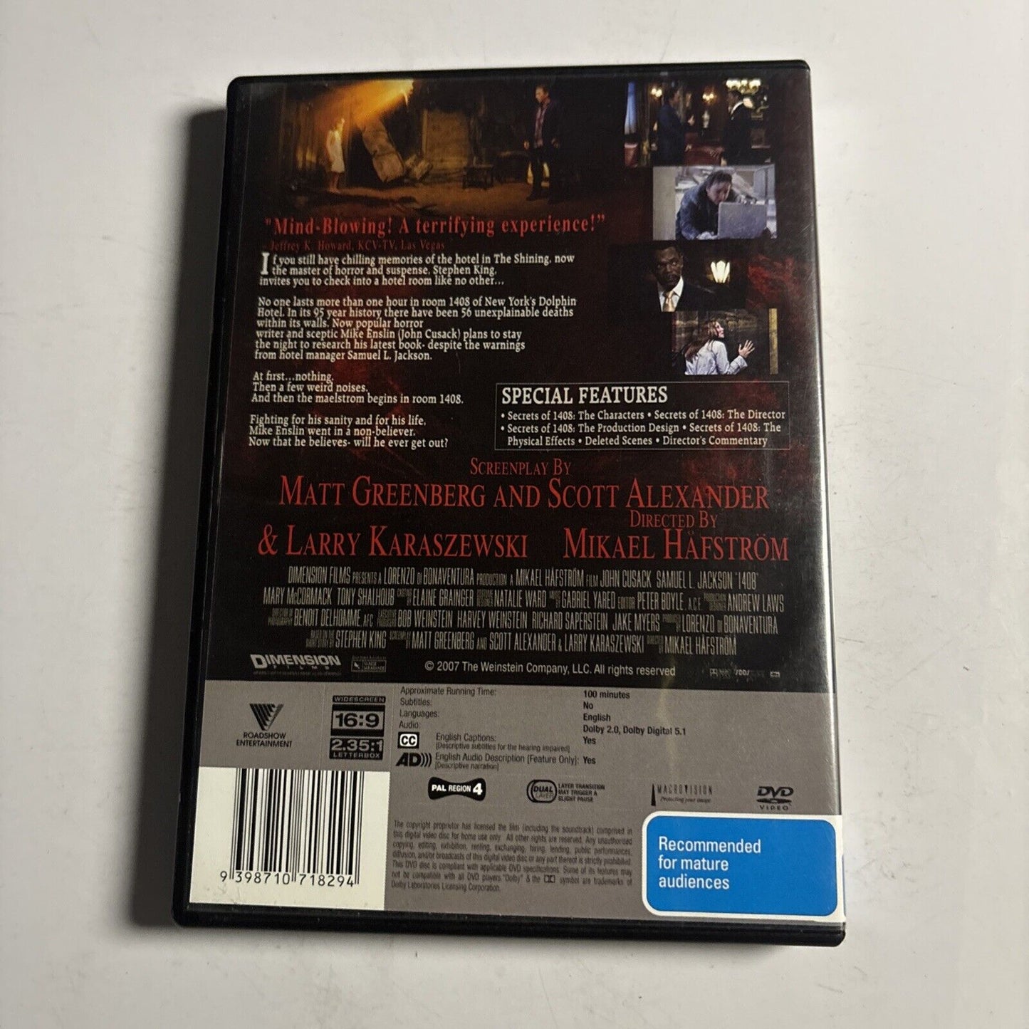 1408 (Director's Cut Edition, DVD, 2007) Samuel L Jackson, John Cusack Region 4