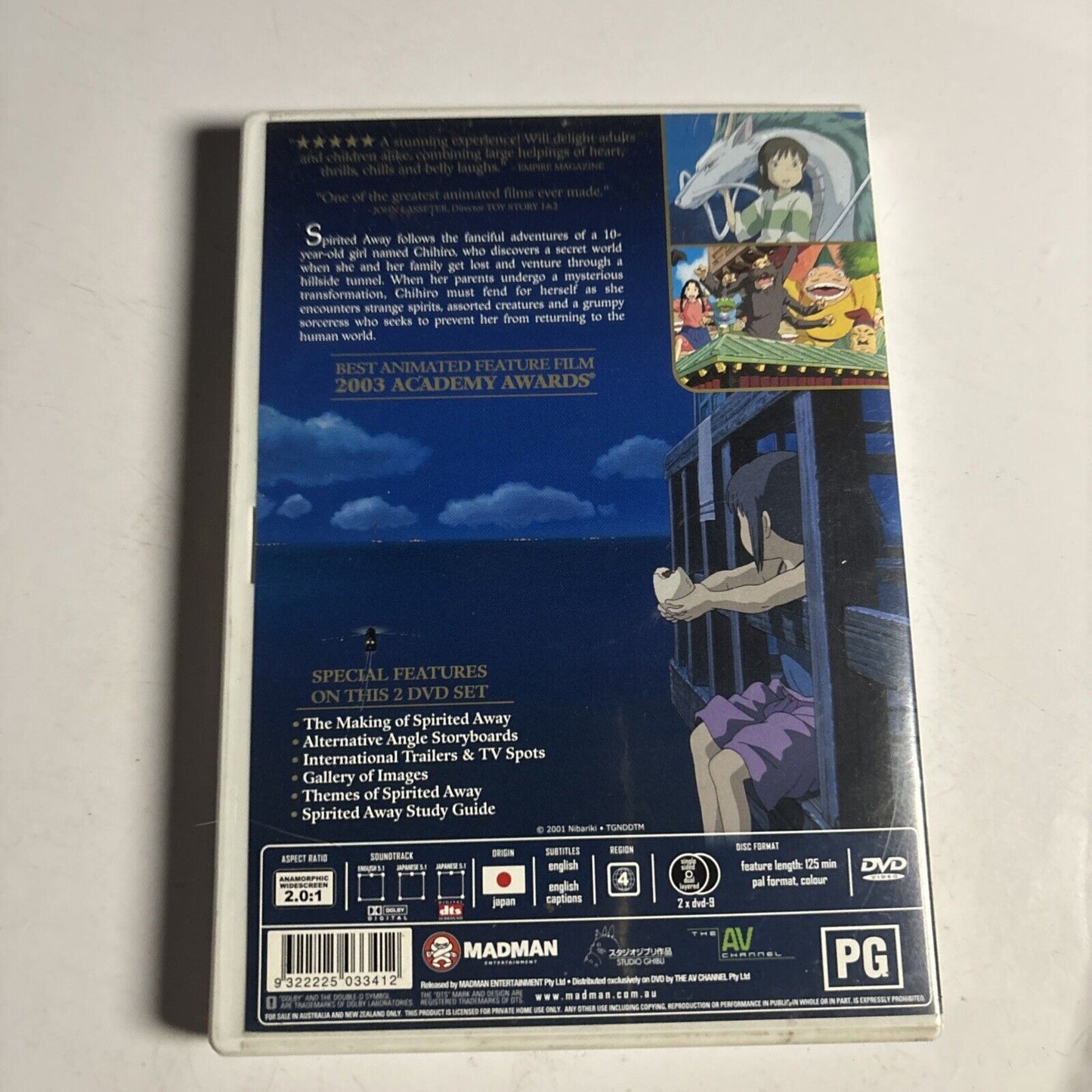 Spirited Away (DVD, 2002) Studio Ghibli, Hayao Miyazaki Region 4