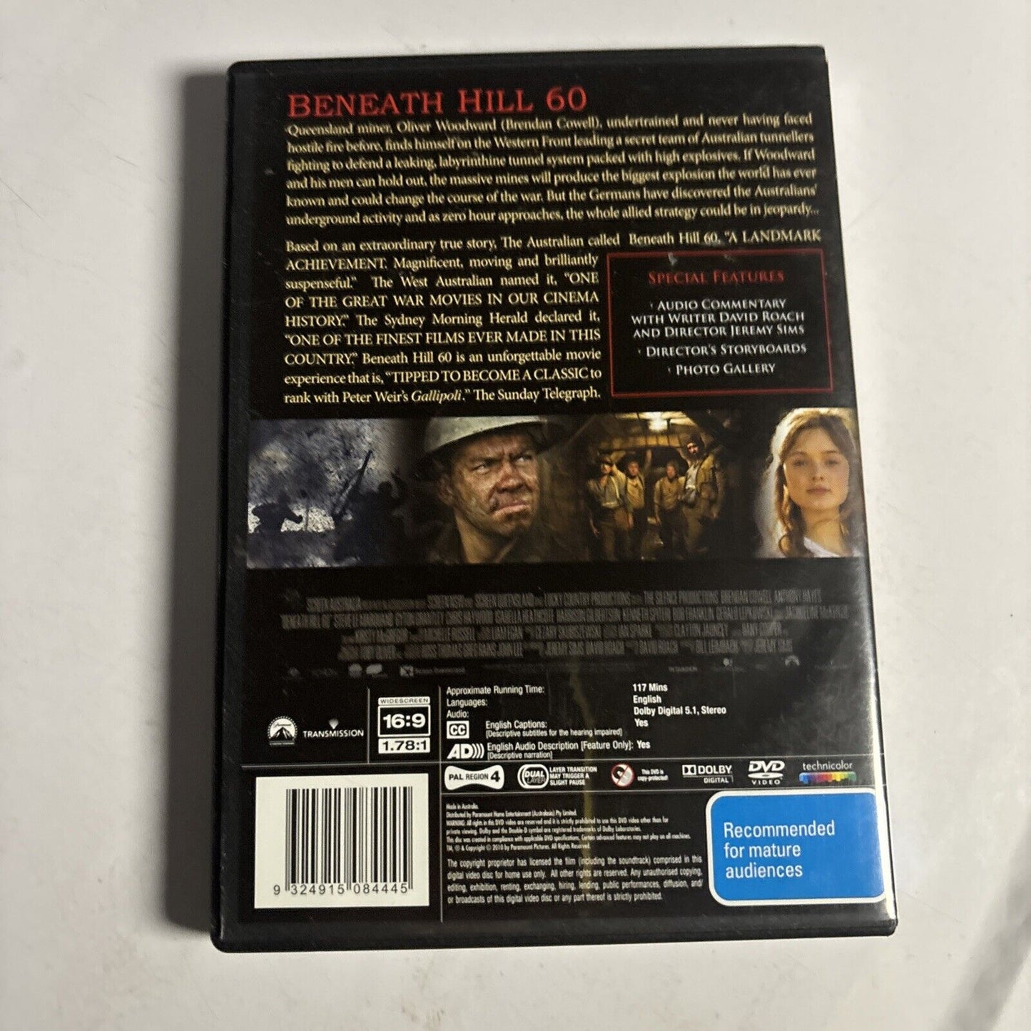 Beneath Hill 60 (DVD, 2010) Brendan Cowell, Jacqueline McKenzie Region 4