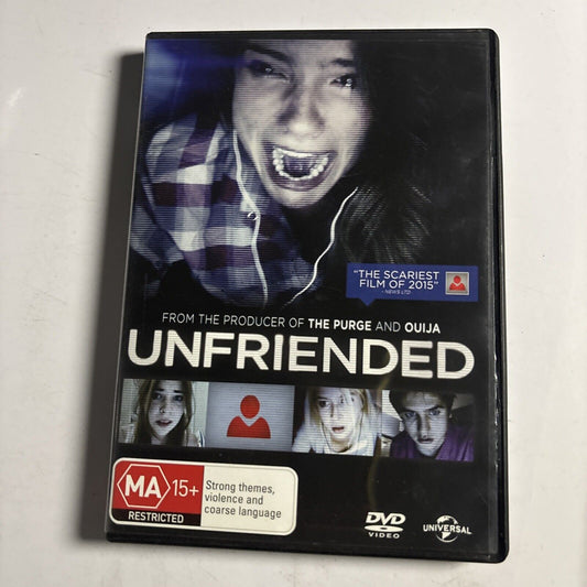 Unfriended (DVD, 2014) Shelley Hennig, Renee Olstead, Mickey River Region 4 &2